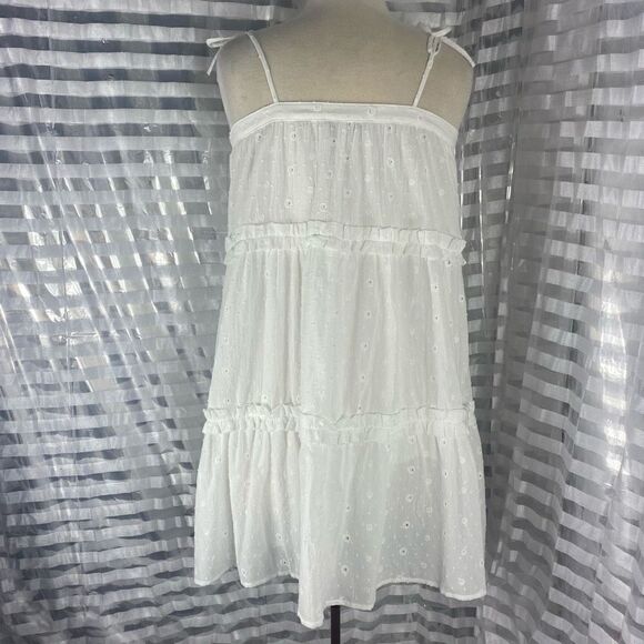Loft White Eyelet Layered Sleeveless Dress - Picture 3 of 5